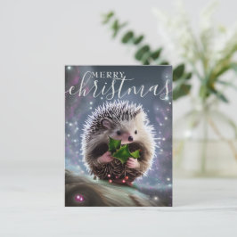 メリークリスマスかわいいハリネズミ シーズンポストカード