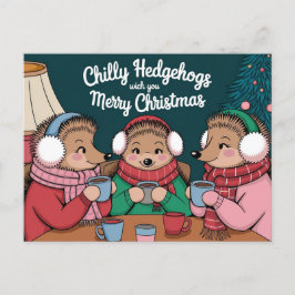 メリークリスマスかわいいハリネズミ ポストカード