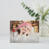 メリークリスマスかわいいパーソナライズされた写真カード ポストカード (スタンド正面)