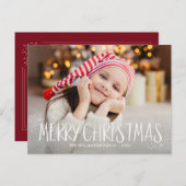 メリークリスマスかわいいパーソナライズされた写真カード ポストカード (正面/裏面)