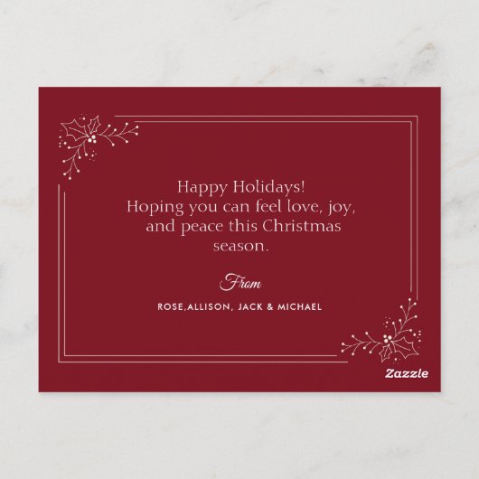 メリークリスマスかわいいパーソナライズされた写真カード ポストカード (裏面)