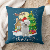 メリークリスマスかわいいビコンフリセサンタとクリスマス クッション (ブランケット)