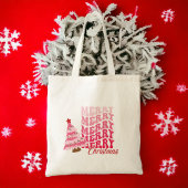 メリークリスマスかわいいピンクのトートバッグ トートバッグ