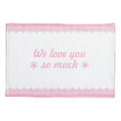 メリークリスマスかわいいフクロウピンクの枕カバー女の子 枕カバー (裏面)