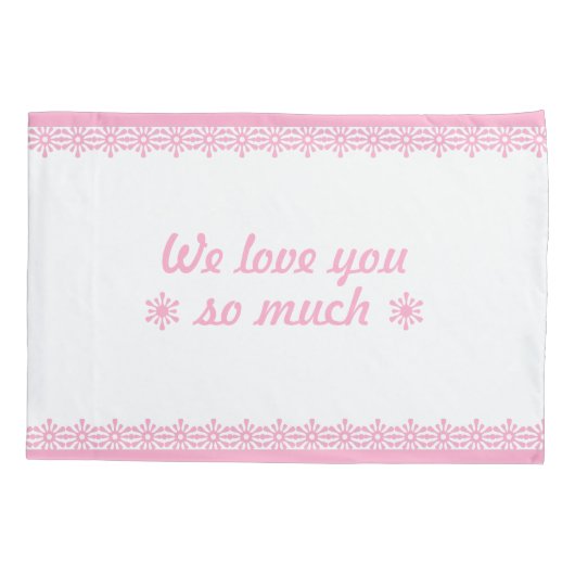 メリークリスマスかわいいフクロウピンクの枕カバー女の子 枕カバー (裏面)