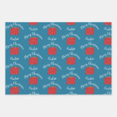 メリークリスマスかわいいプレゼントwith名前をカスタムする ラッピングペーパーシート (正面3)