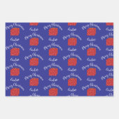 メリークリスマスかわいいプレゼントwith名前をカスタムする ラッピングペーパーシート (正面2)