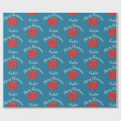 メリークリスマスかわいいプレゼントwith名前をカスタムする ラッピングペーパー (フラット)