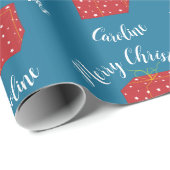 メリークリスマスかわいいプレゼントwith名前をカスタムする ラッピングペーパー (ロールコーナー)