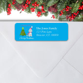 メリークリスマスかわいいプードルホリデー ラベル