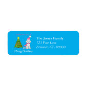 メリークリスマスかわいいプードルホリデー ラベル (正面)