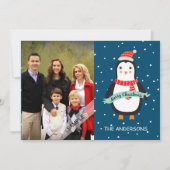 メリークリスマスかわいいペンキンパーソナライズされた写真 シーズンカード (正面)