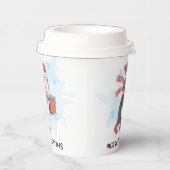 メリークリスマスかわいいペンギン水彩冬 紙コップ (右)