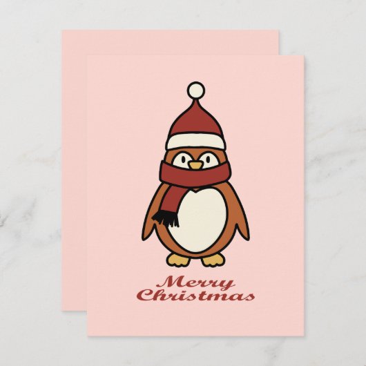 メリークリスマスかわいいペンギン シーズンカード (正面/裏面)