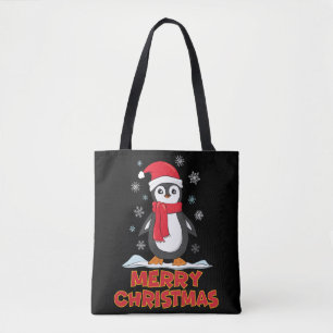 メリークリスマスかわいいペンギン トートバッグ