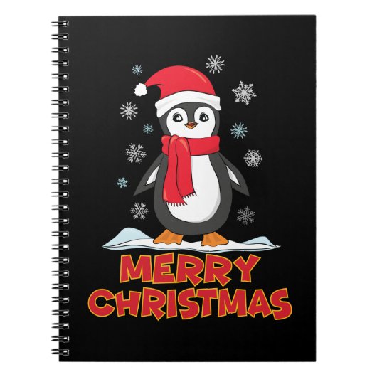 メリークリスマスかわいいペンギン ノートブック (正面)