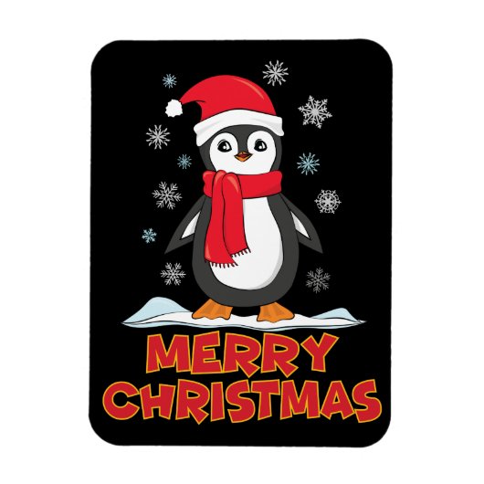 メリークリスマスかわいいペンギン マグネット (縦)