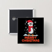 メリークリスマスかわいいペンギン 缶バッジ (正面&裏面)