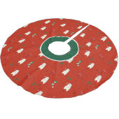 メリークリスマスかわいいホッキョクグマのパターン ブラッシュドポリエステルツリースカート (アングル)