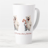 メリークリスマスかわいいホッキョクグマデザイン カフェラテマグ (右アングル)