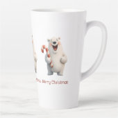 メリークリスマスかわいいホッキョクグマデザイン カフェラテマグ (右)