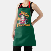 メリークリスマスかわいいホットチョコレートマグファミリー エプロン (インサイチュ)