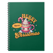 メリークリスマスかわいいホットチョコレートマグファミリー ノートブック (正面)