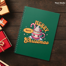 メリークリスマスかわいいホットチョコレートマグファミリー ノートブック