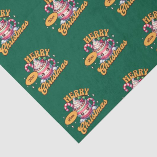 メリークリスマスかわいいホットチョコレートマグファミリー 薄葉紙 (詳細)