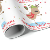 メリークリスマスかわいいホリデートナカイパーソナライズされた ラッピングペーパー (ロールコーナー)