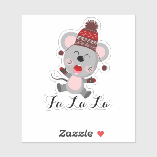 メリークリスマスかわいいマウスID854ステッカー シール (シート)