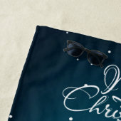 メリークリスマスかわいいモダンパラシュート雪だるま ビーチタオル (インサイチュ)