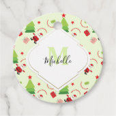 メリークリスマスかわいいモノグラム フェイバータグ (正面)