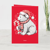 メリークリスマスかわいいモルモットとサンタハット カード (裏面)