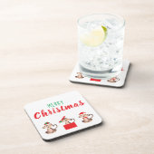 メリークリスマスかわいいモンキージャングル コースター (右側)