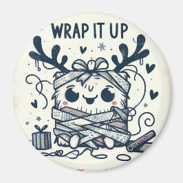 メリークリスマスかわいいモンスターギフト包まれた マグネット