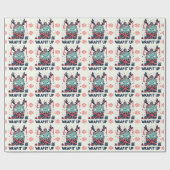 メリークリスマスかわいいモンスターギフト包まれた ラッピングペーパー (フラット)