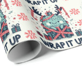 メリークリスマスかわいいモンスターギフト包まれた ラッピングペーパー (ロールコーナー)