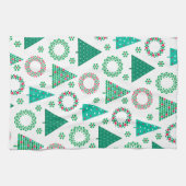 メリークリスマスかわいいリース&木 キッチンタオル (横)