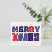 メリークリスマスかわいいレッドブルー金ゴールド シーズンカード (スタンド正面)