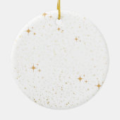 メリークリスマスかわいいレッドブルー金ゴールド セラミックオーナメント (裏面)