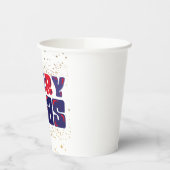 メリークリスマスかわいいレッドブルー金ゴールド 紙コップ (左)