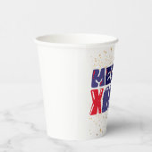 メリークリスマスかわいいレッドブルー金ゴールド 紙コップ (右)