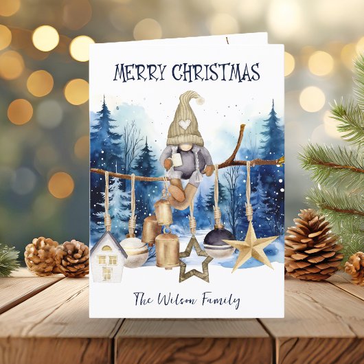 メリークリスマスかわいいレディ格言オンブルーフォレスト シーズンカード