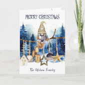 メリークリスマスかわいいレディ格言オンブルーフォレスト シーズンカード (正面)