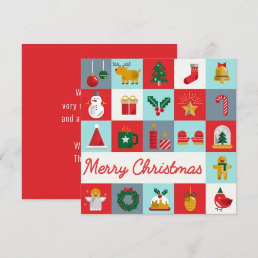 メリークリスマスかわいいレトロ冬クリスマスアイコン (正面/裏面)