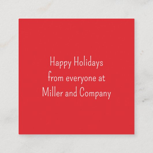 メリークリスマスかわいいレトロ冬クリスマスアイコン スクエア名刺 (裏面)