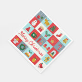 メリークリスマスかわいいレトロ冬クリスマスアイコン スタンダードランチョンナプキン (角)