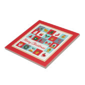 メリークリスマスかわいいレトロ冬クリスマスアイコン タイル (側面)