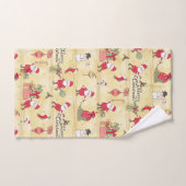 メリークリスマスかわいいヴィンテージサ素朴ンタ バスタオルセット (ハンドタオル)